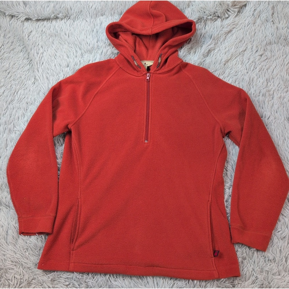 Woolrich Sweatshirt Womens S Orange Hoodie Firefly Pocket Half Zip